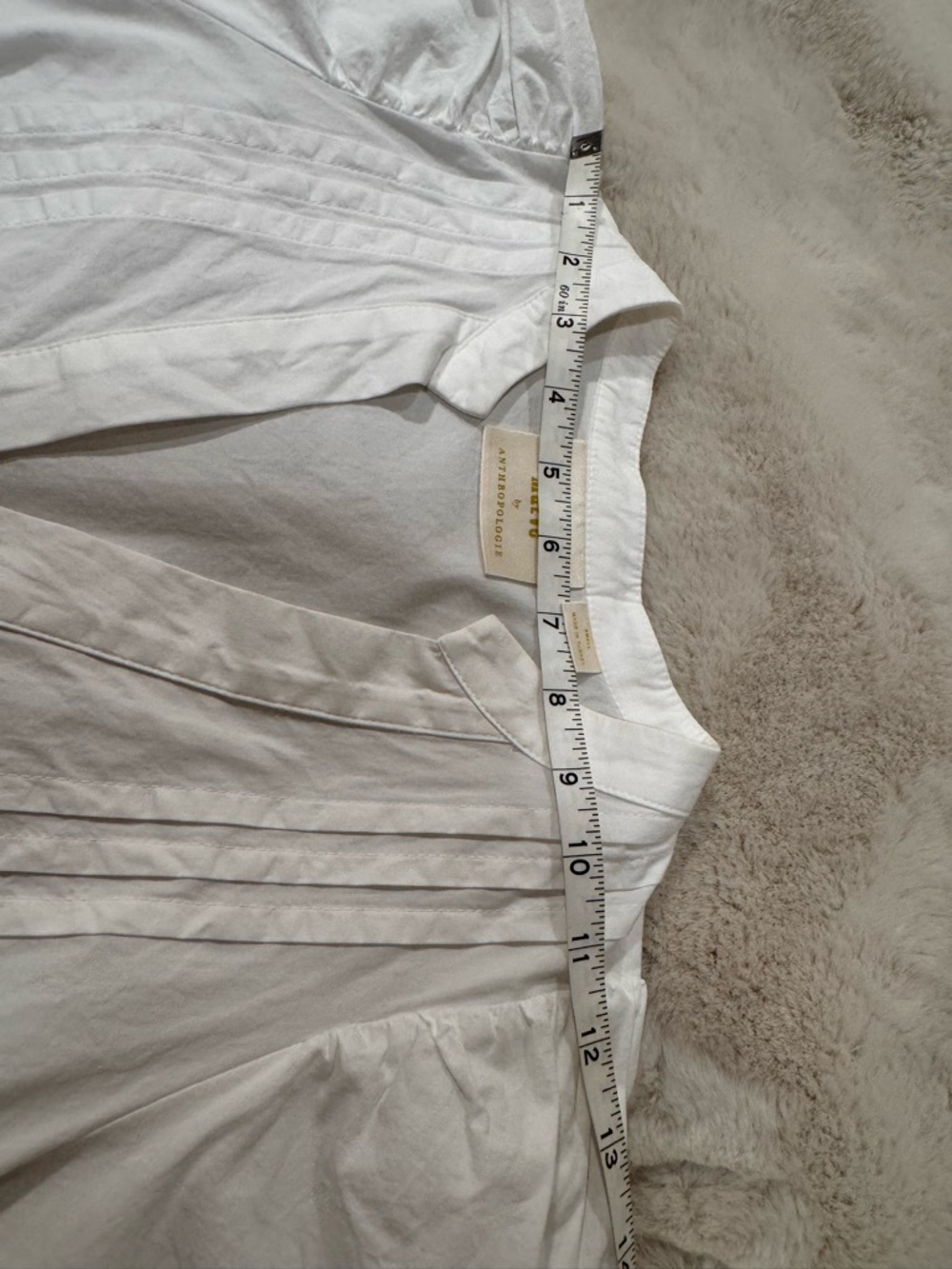 Anthropologie White Pintuck Popover Top - Picture 6 of 14